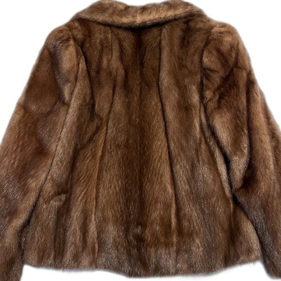Womens Vintage Mink Fur Coat Brown XXL EUC - Picture 7 of 8